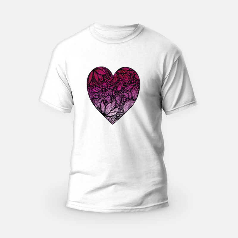Koszulka T-shirt biała męska Serce - Love Domowe