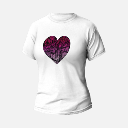 Koszulka T-shirt biała damska Serce - Love Domowe