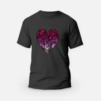 Koszulka T-shirt czarna męska Serce - Love Domowe