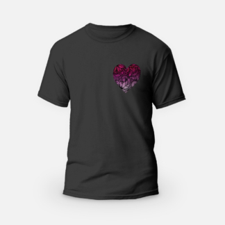 Koszulka T-shirt czarna męska Serce - Love Domowe