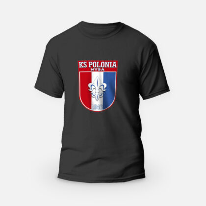 Koszulka T-shirt czarna męska KS Polonia Nysa Herb Klubu - KS Polonia Nysa