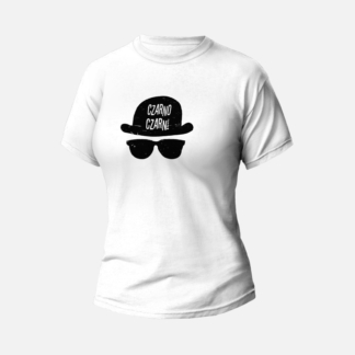 Koszulka T-shirt biała damska Logo - Czarno Czarni