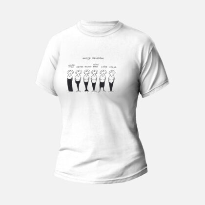 Koszulka T-shirt biała damska Kroje dżinsów - Kura