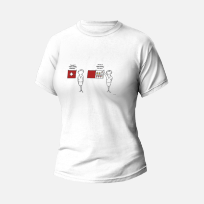 Koszulka T-shirt biała damska Pierwsza pomoc - Kura