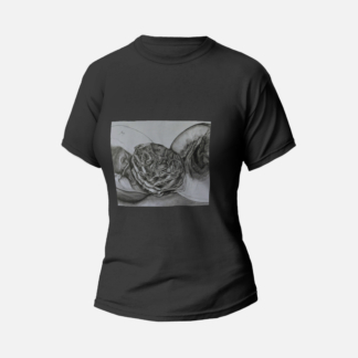 Koszulka T-shirt czarna damska fruit peach - Justi Create