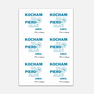 Arkusz naklejek A4 21x29.7cm LOGO KOCHAM ZA PIERD - Drakulowe Motolove