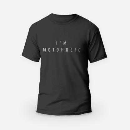 Koszulka T-shirt czarna męska TROCHĘ HUMORU I'M MOTOHOLIC - Drakulowe Motolove