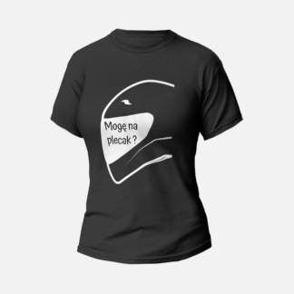 Koszulka T-shirt czarna damska TROCHĘ HUMORU Mogę na plecak? - Drakulove