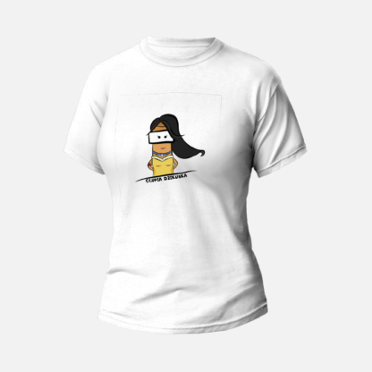 Koszulka T-shirt biała damska Głupia Dzikuska - Introwazne