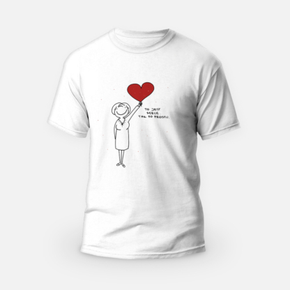 Koszulka T-shirt biała męska Serce - Kura