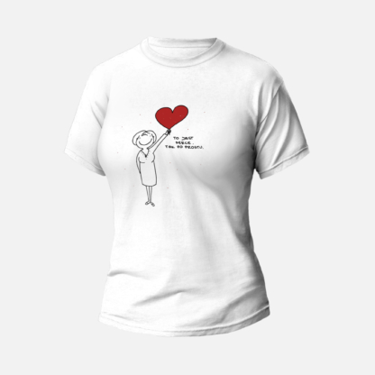 Koszulka T-shirt biała damska Serce - Kura