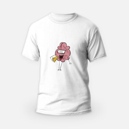 Koszulka T-shirt biała męska Mózg Pinki - Introwazne
