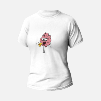 Koszulka T-shirt biała damska Mózg Pinki - Introwazne