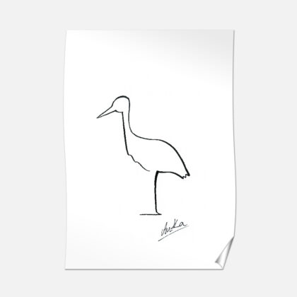 Plakat B2 50x70cm Zwierzęta Line Art Stork - Love Domowe