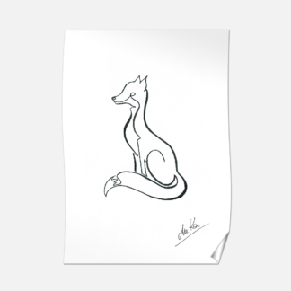 Plakat B2 50x70cm Zwierzęta Line Art Fox - Love Domowe