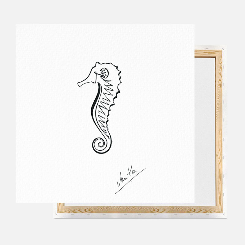 Obraz 40x40cm Zwierzęta Line Art Seahorse - Love Domowe