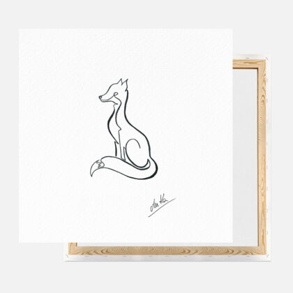 Obraz 40x40cm Zwierzęta Line Art Fox - Love Domowe