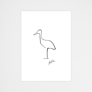 Plakat A3 29.7x42cm Zwierzęta Line Art Stork - Love Domowe
