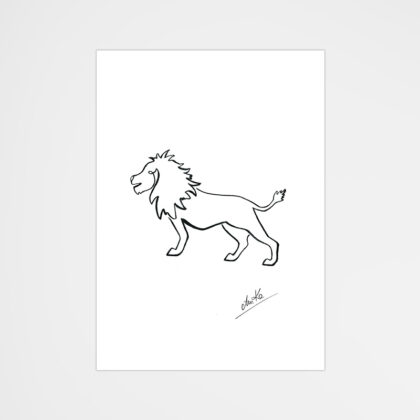 Plakat A3 29.7x42cm Zwierzęta Line Art Lion - Love Domowe