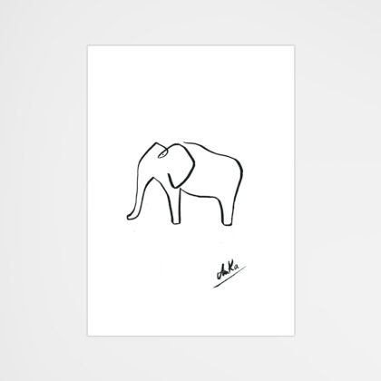 Plakat A3 29.7x42cm Zwierzęta Line Art Elephant - Love Domowe