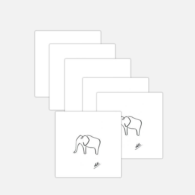 Magnesy 6 szt. Zwierzęta Line Art Elephant - Love Domowe