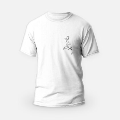 Koszulka T-shirt biała męska Zwierzęta Line Art Fox - Love Domowe