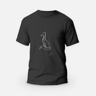 Koszulka T-shirt czarna męska Zwierzęta Line Art Fox - Love Domowe