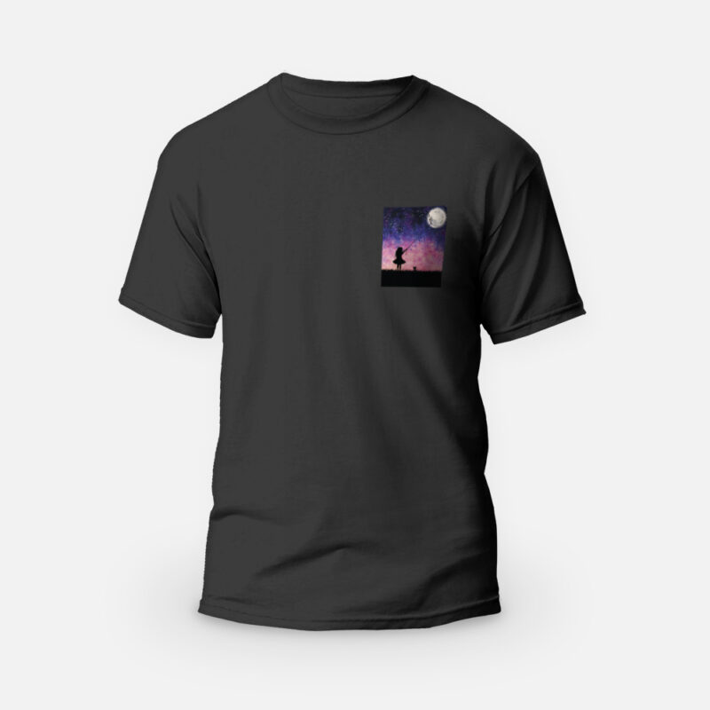 Koszulka T-shirt czarna męska Nocą malowane Dreamer - Love Domowe