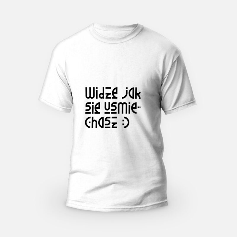 Koszulka T-shirt biała męska Afirmacje dla każdego Widzę, jak się uśmiechasz - IUS Artis