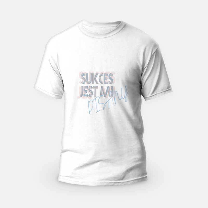 Koszulka T-shirt biała męska Afirmacje dla każdego Sukces jest mi pisany - IUS Artis
