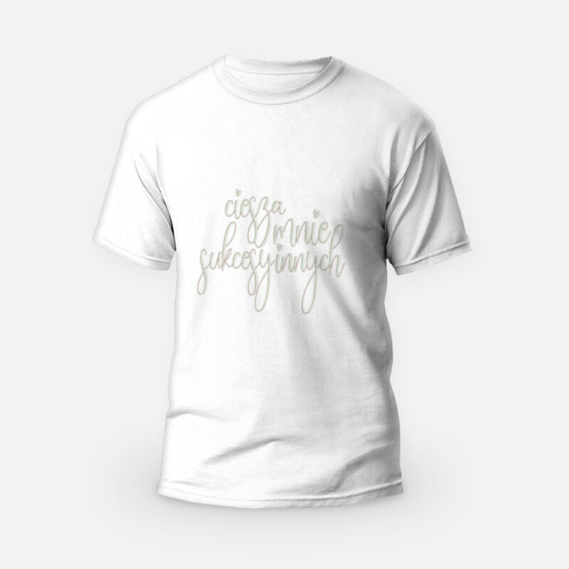 Koszulka T-shirt biała męska Afirmacje dla każdego Cieszą mnie sukcesy innych - IUS Artis